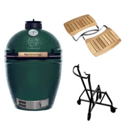Big Green Egg Large Barbecue ø 47 Cm Keramiek Groen Met IntEGGrated Nest, Handler En Acaciahouten Zijtafels