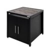 Big Green Egg Expansion Cabinet Met Distressed Acacia Wood Insert -Big Green Egg big green egg expansion cabinetdistr